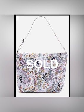 #1304 - Vera Bradley Hobo Shoulder Bag, Maddalena Paisley Soft Purple Tote